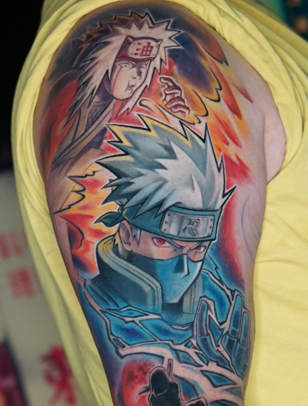 tatuaje curado kakashi y jiraiya